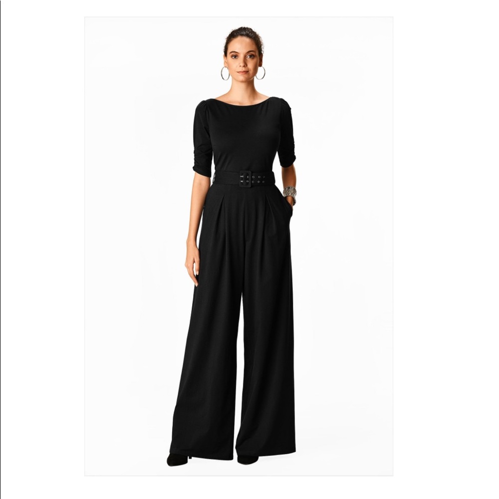 eShakti black belted jumpsuit (custom size)